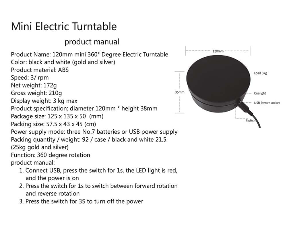 PRE-ORDER Mini Turntable Display 4.75″ – Mirror Top for 1:64 / 1:43 Scale Models - E12-MR