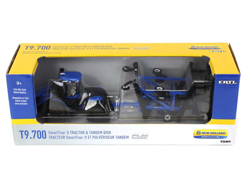 New Holland T9.700 SmartTrax II w/ PLM Intel & Folding Disc Diecast 1:64 Scale Model - ERTL ERT13995