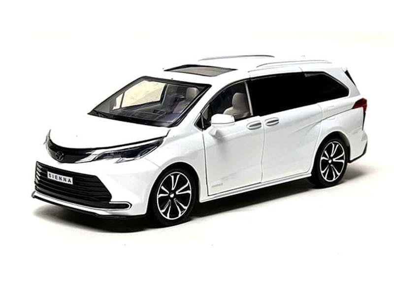 Toyota Sienna Mini Van – White (MiJo Exclusives) Diecast 1:24 Scale Model - H08111WH