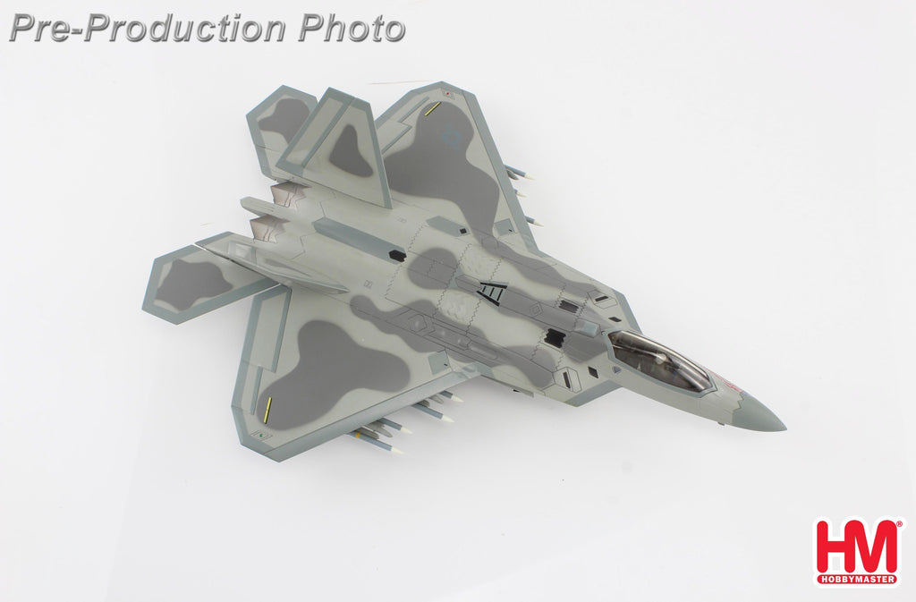 PRE-ORDER F-22 Raptor Spirit of America (underwing weapons: 2 x AGM-158, 8 x AIM-120, 2 x fuel tanks) Diecast 1:72 Scale Model - Hobby Master HA2811C