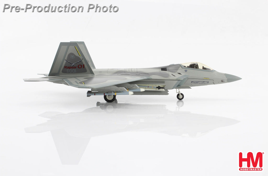 PRE-ORDER F-22 Raptor Spirit of America (underwing weapons: 2 x AGM-158, 8 x AIM-120, 2 x fuel tanks) Diecast 1:72 Scale Model - Hobby Master HA2811C