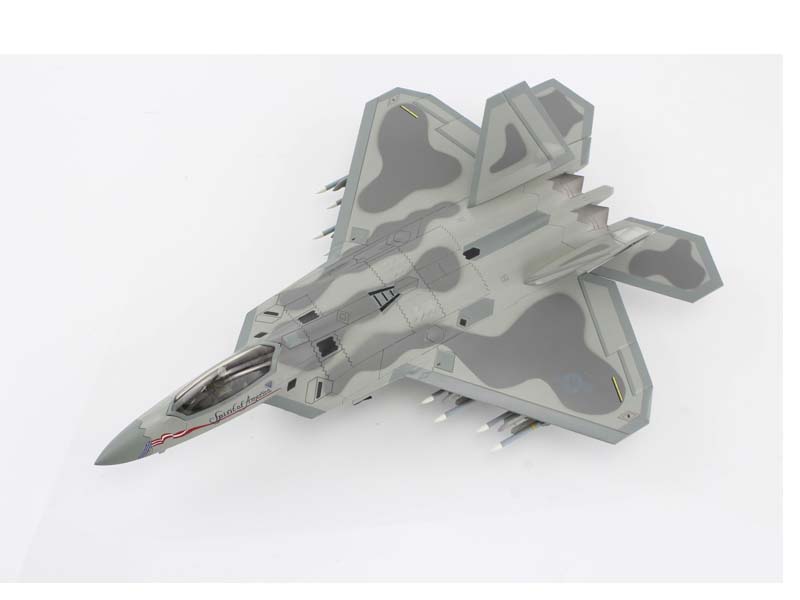 PRE-ORDER F-22 Raptor Spirit of America (underwing weapons: 2 x AGM-158, 8 x AIM-120, 2 x fuel tanks) Diecast 1:72 Scale Model - Hobby Master HA2811C