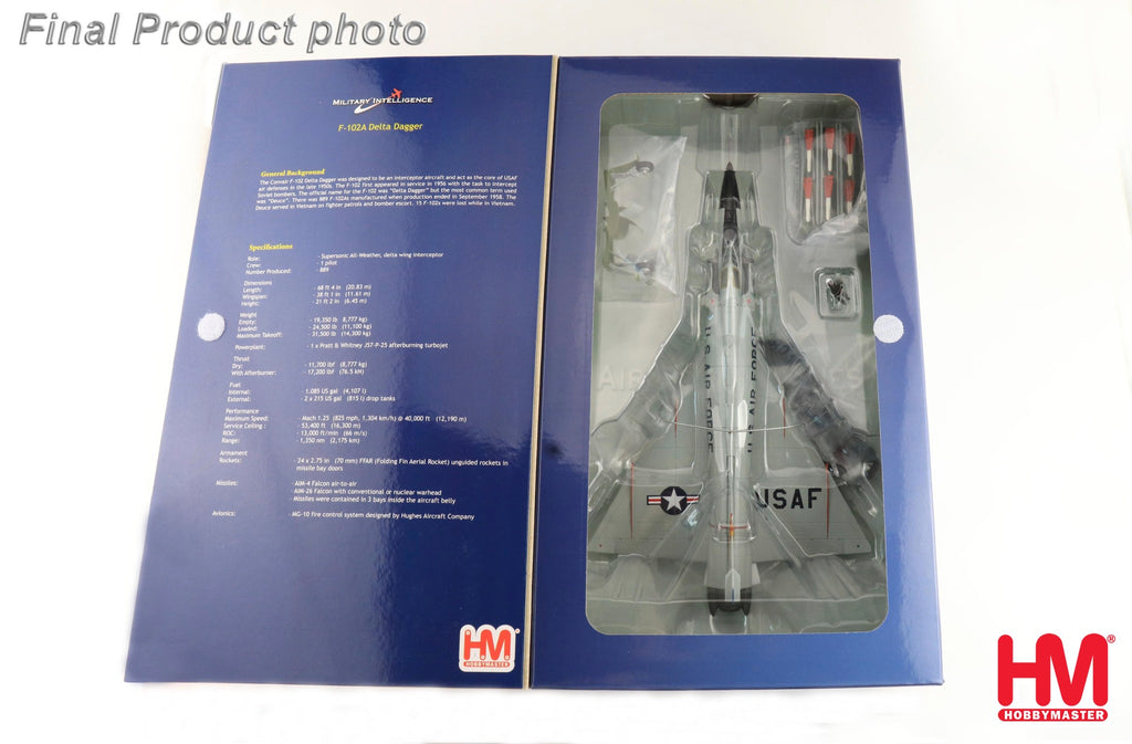 PRE-ORDER F-102A Delta Dagger 54-1373, 199th FIS Hawaii ANG 1960s (case X wing) Diecast 1:72 Scale Model - Hobby Master HA3117