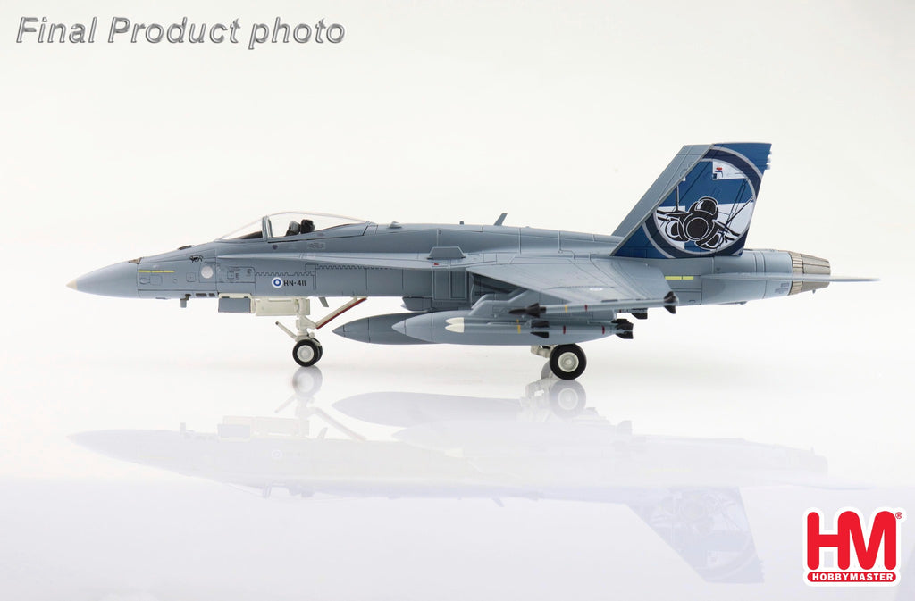 PRE-ORDER McDonnell-Douglas F/A-18C Finnish Ari Force RIAT 2023 HN-411 Finnish Air Force RAF Fairford Diecast 1:72 Scale Model - Hobby Master HA3582