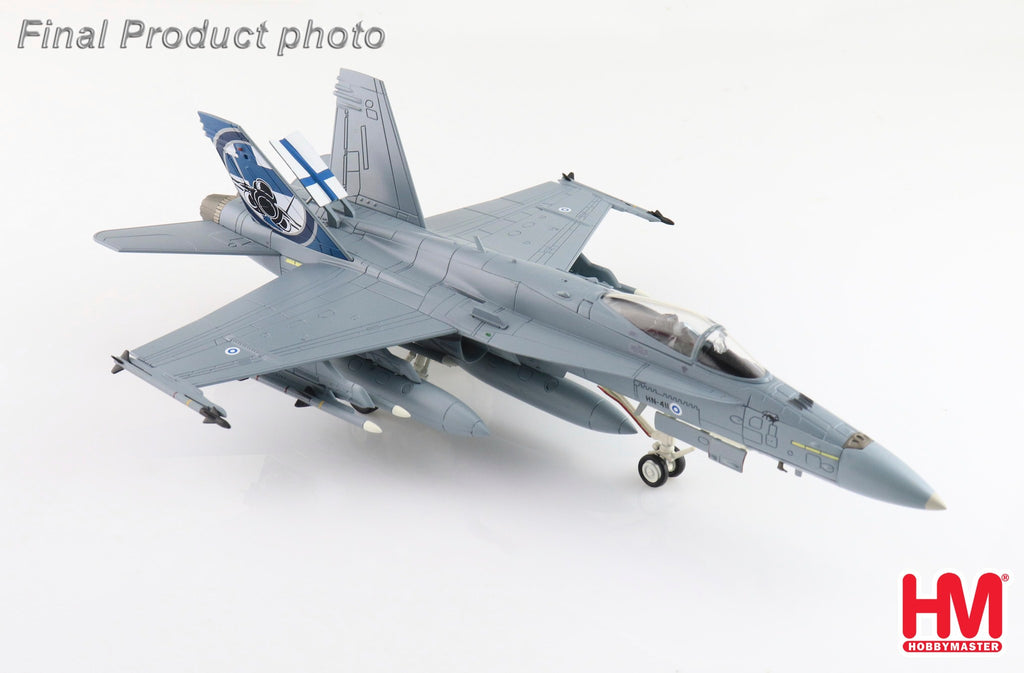 PRE-ORDER McDonnell-Douglas F/A-18C Finnish Ari Force RIAT 2023 HN-411 Finnish Air Force RAF Fairford Diecast 1:72 Scale Model - Hobby Master HA3582