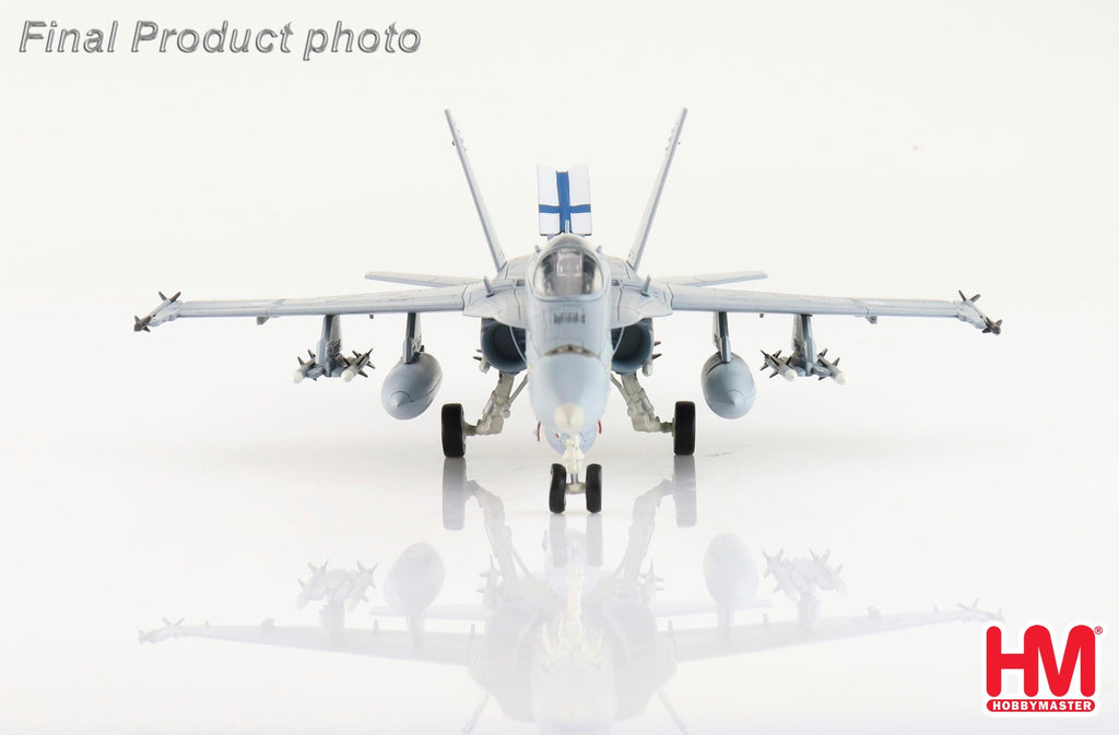 PRE-ORDER McDonnell-Douglas F/A-18C Finnish Ari Force RIAT 2023 HN-411 Finnish Air Force RAF Fairford Diecast 1:72 Scale Model - Hobby Master HA3582