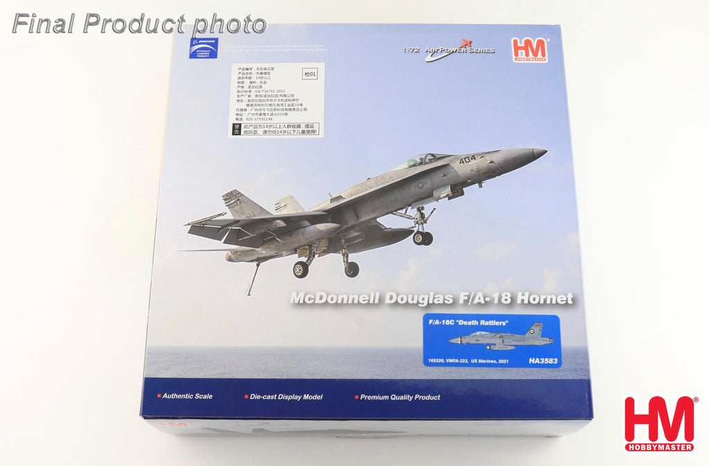 PRE-ORDER McDonnell-Douglas Death Rattlers 165220 VMFA-323 US Marines 2021 Diecast 1:72 Scale Model - Hobby Master HA3583