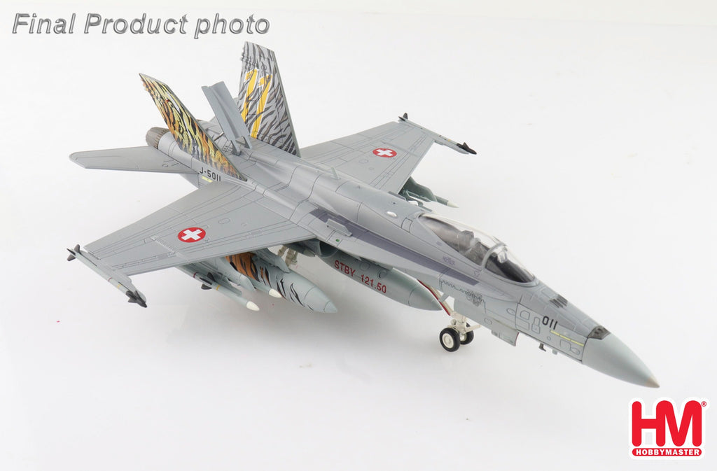 PRE-ORDER McDonnell-Douglas F/A-18C Swiss AF 2003 Tiger Meet J-5011 - Staffel 11 Swiss Air Force Diecast 1:72 Scale Model - Hobby Master HA3597