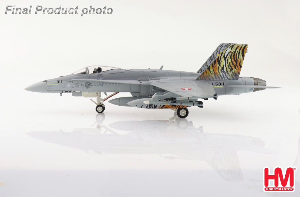 PRE-ORDER McDonnell-Douglas F/A-18C Swiss AF 2003 Tiger Meet J-5011 - Staffel 11 Swiss Air Force Diecast 1:72 Scale Model - Hobby Master HA3597