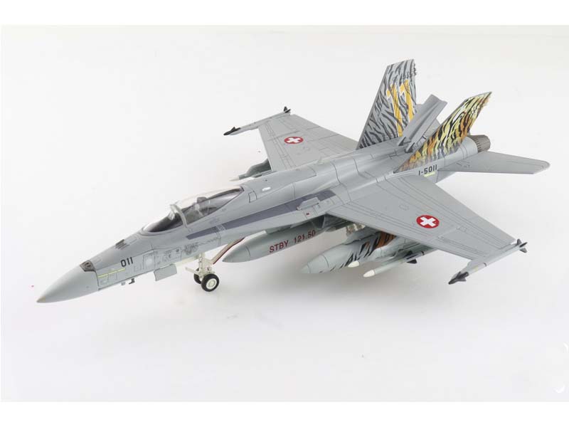 PRE-ORDER McDonnell-Douglas F/A-18C Swiss AF 2003 Tiger Meet J-5011 - Staffel 11 Swiss Air Force Diecast 1:72 Scale Model - Hobby Master HA3597