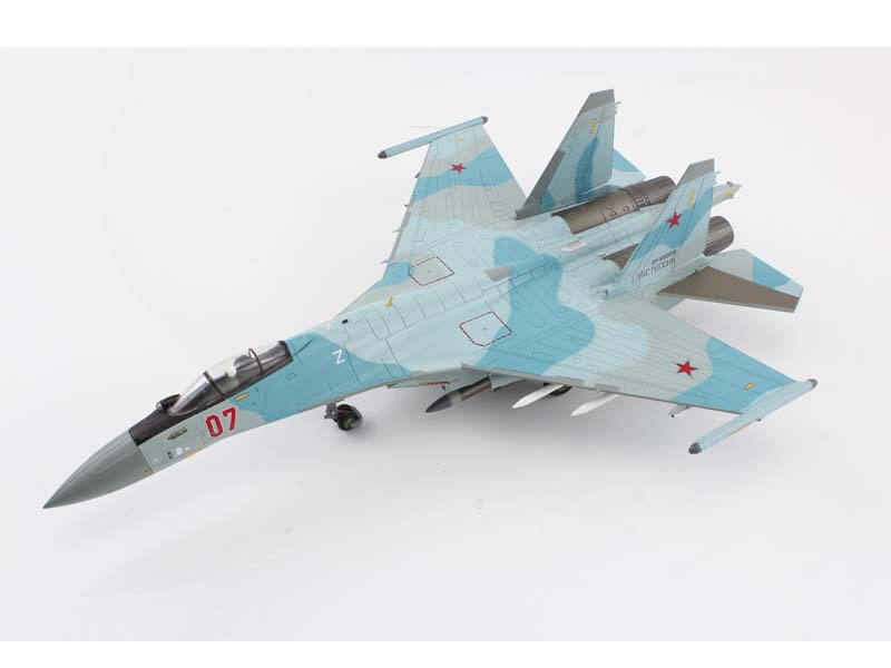 PRE-ORDER Sukhoi Su-35S Flanker E Red 07/RF-95909 - Russian Air Force Syria 2023 (w/ Khibiny ECM pods) Diecast 1:72 Scale Model - Hobby Master HA5715