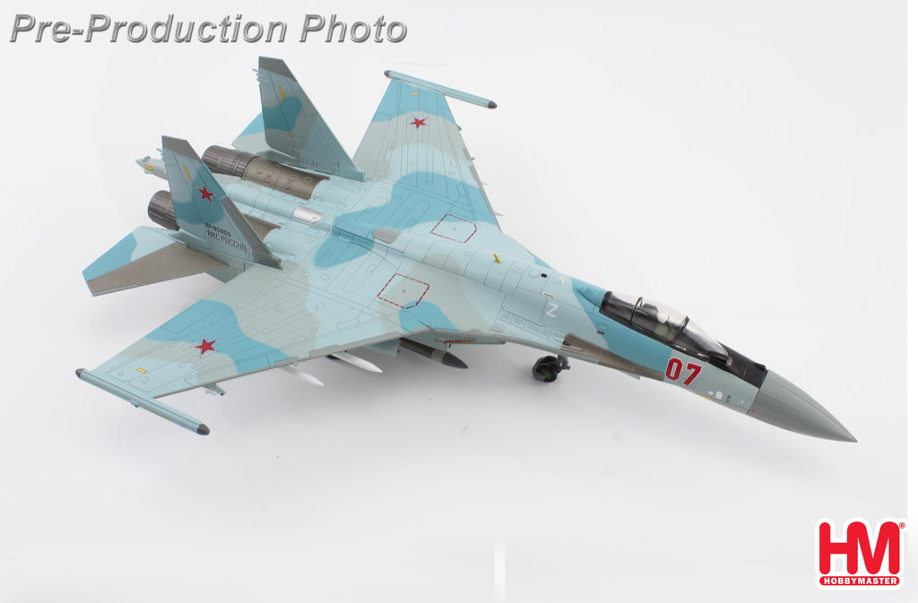 PRE-ORDER Sukhoi Su-35S Flanker E Red 07/RF-95909 - Russian Air Force Syria 2023 (w/ Khibiny ECM pods) Diecast 1:72 Scale Model - Hobby Master HA5715