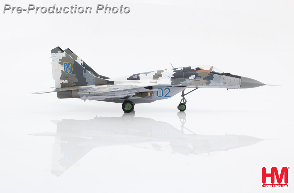 PRE-ORDER Mikoyan MIG-29 9-13 Fulcrum C bort 02 Ukrainian Air Force (w/ 2 x JDAM-ER, 2 x AGM-88) Diecast 1:72 Scale Model - Hobby Master HA6523