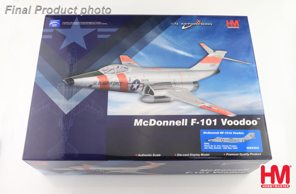 PRE-ORDER McDonnell RF-101A Voodoo 5656 - flown by Lt. Col. Chang Yu-pao 4th TRS ROCAF Diecast 1:72 Scale Model - Hobby Master HA9302