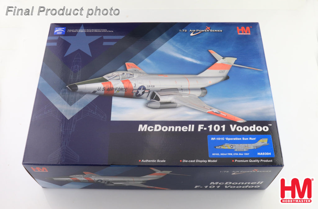 PRE-ORDER McDonnell RF-101C - Operation Sun Run 60163 - 363rd TRW 27th Nov 1957 Diecast 1:72 Scale Model - Hobby Master HA9304