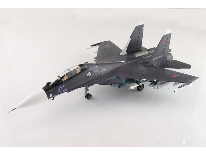 PRE-ORDER Sukhoi Su-30SM Flanker C Blue 43 Russian Navy Aviation Saki Airbase Diecast 1:72 Scale Model - Hobby Master HA9510