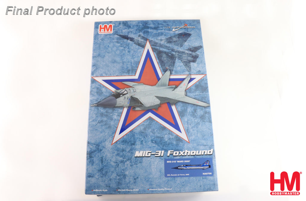 PRE-ORDER Mikoyan MIG-31E - MAKS 2005 903 Russian air Force Diecast 1:72 Scale Model - Hobby Master HA9706