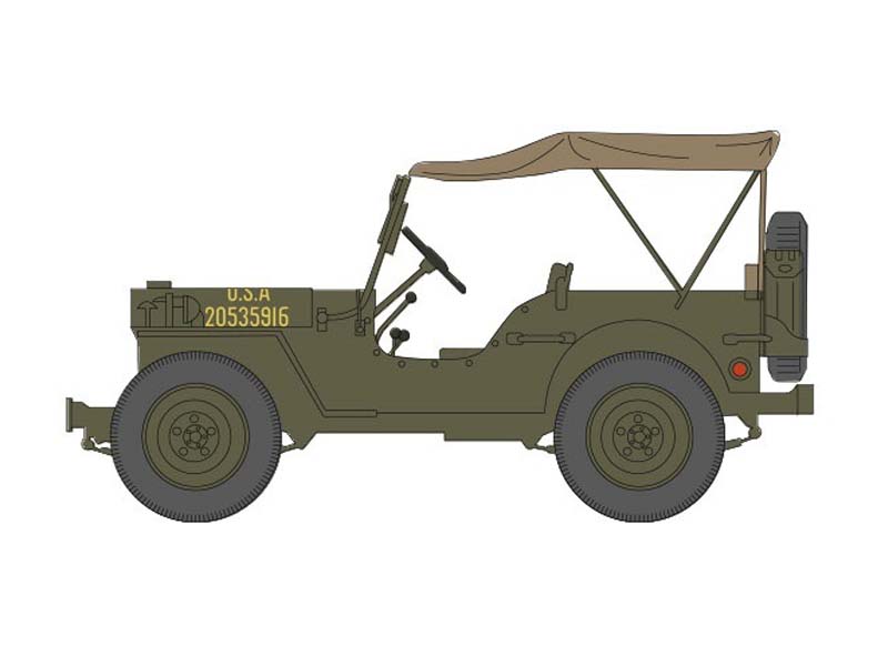 PRE-ORDER U.S. 1/4 Ton Military Vehicle - Leyte WWII 1945 Gen. Douglas MacArthur Diecast 1:72 Scale Model - Hobby Master HG4216