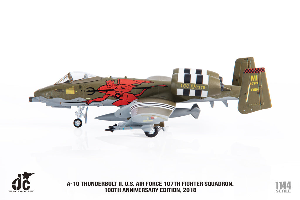 PRE-ORDER Fairchild Republic A-10 Thunderbolt II U.S. Air Force 107th Fighter Squadron Diecast 1:144 Scale Model - JC Wings JCW-144-A10-002