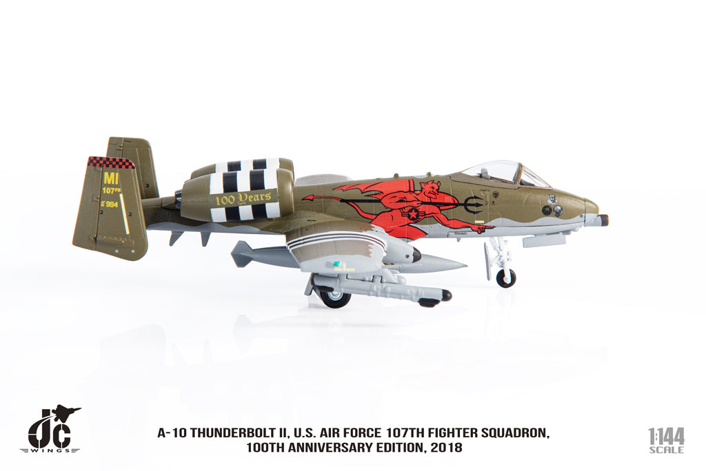 PRE-ORDER Fairchild Republic A-10 Thunderbolt II U.S. Air Force 107th Fighter Squadron Diecast 1:144 Scale Model - JC Wings JCW-144-A10-002