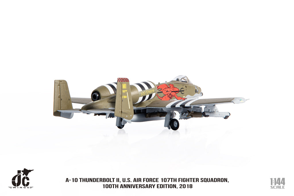 PRE-ORDER Fairchild Republic A-10 Thunderbolt II U.S. Air Force 107th Fighter Squadron Diecast 1:144 Scale Model - JC Wings JCW-144-A10-002