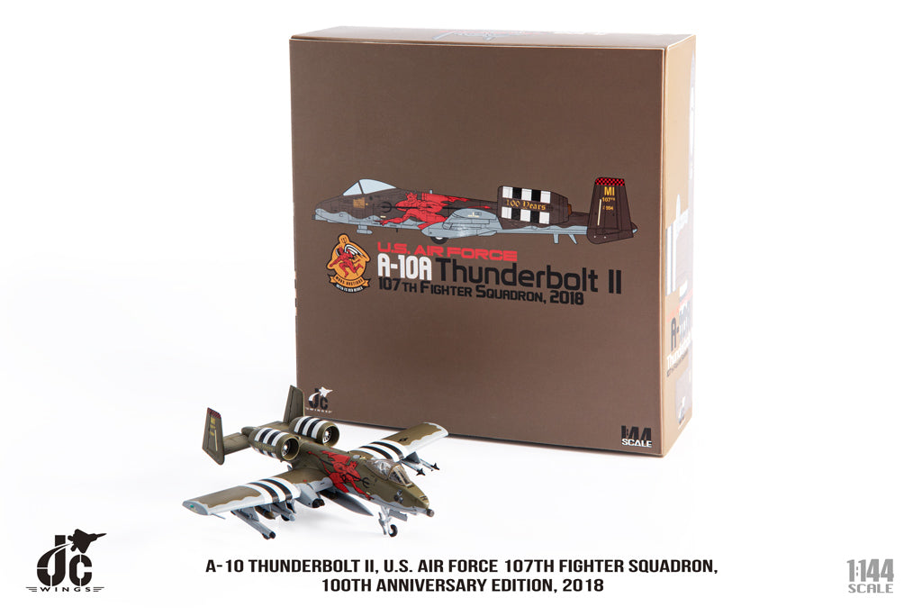 PRE-ORDER Fairchild Republic A-10 Thunderbolt II U.S. Air Force 107th Fighter Squadron Diecast 1:144 Scale Model - JC Wings JCW-144-A10-002