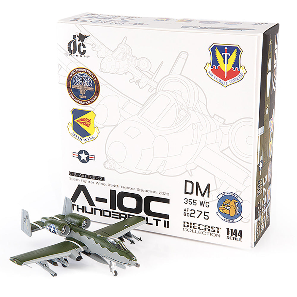 PRE-ORDER Fairchild Republic A-10C Thunderbolt II U.S. Air Force 355th Fighter Wing Diecast 1:144 Scale Model - JC Wings JCW-144-A10-003