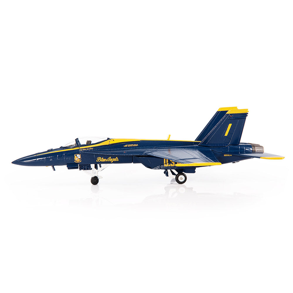 PRE-ORDER Boeing F/A-18E Super Hornet U.S. NAVY Blue Angels Diecast 1:144 Scale Model - JC Wings JCW-144-F18-004