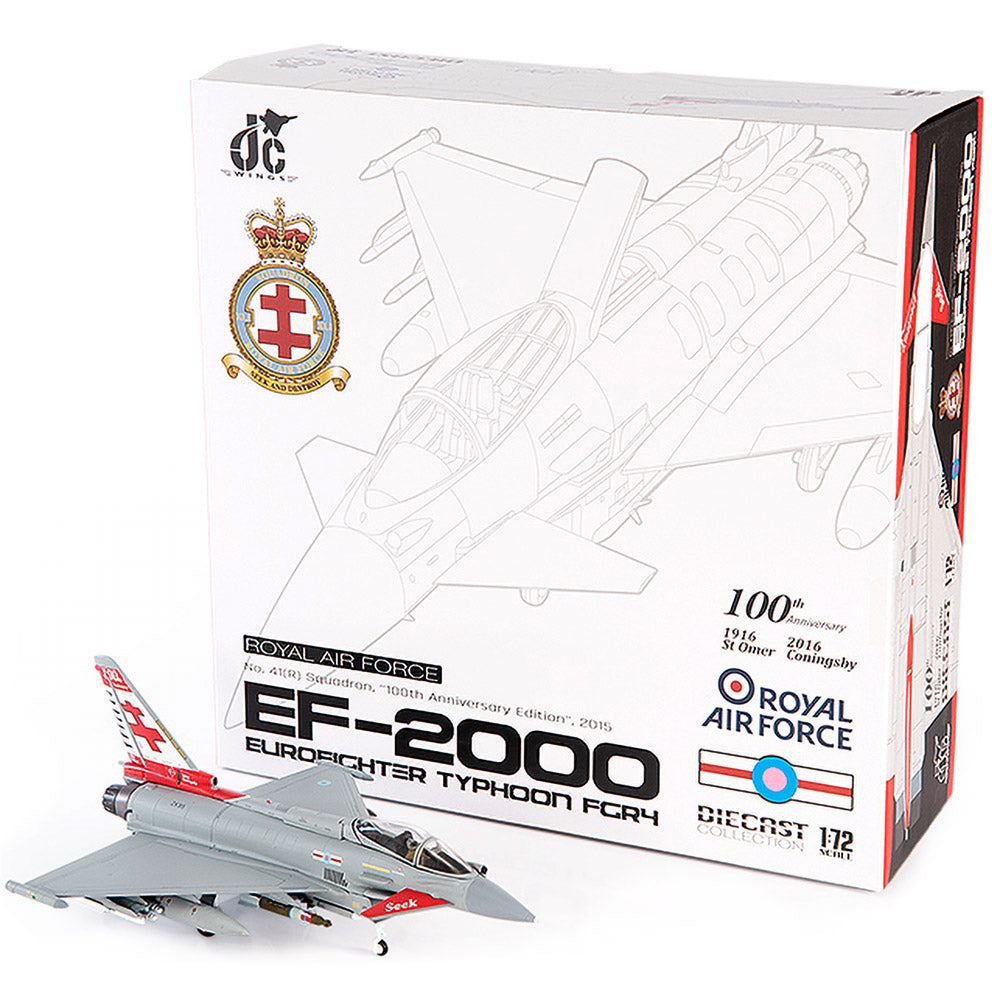 PRE-ORDER EuroFighter EF-2000 Typhoon FGR4 Royal Air Force No. 41(R) Squadron Diecast 1:72 Scale Model - JC Wings JCW-72-2000-010