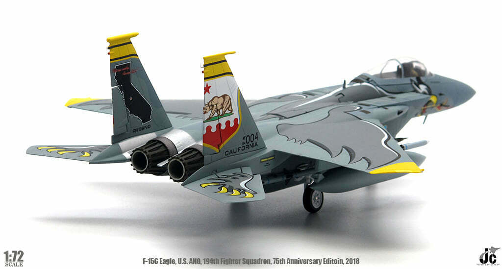 PRE-ORDER McDonnell Douglas F-15C Eagle USAF ANG 194th Fighter Squadron Diecast 1:72 Scale Model - JC Wings JCW-72-F15-013