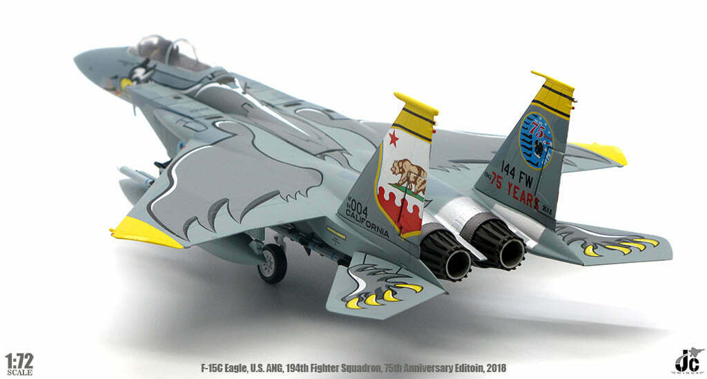 PRE-ORDER McDonnell Douglas F-15C Eagle USAF ANG 194th Fighter Squadron Diecast 1:72 Scale Model - JC Wings JCW-72-F15-013