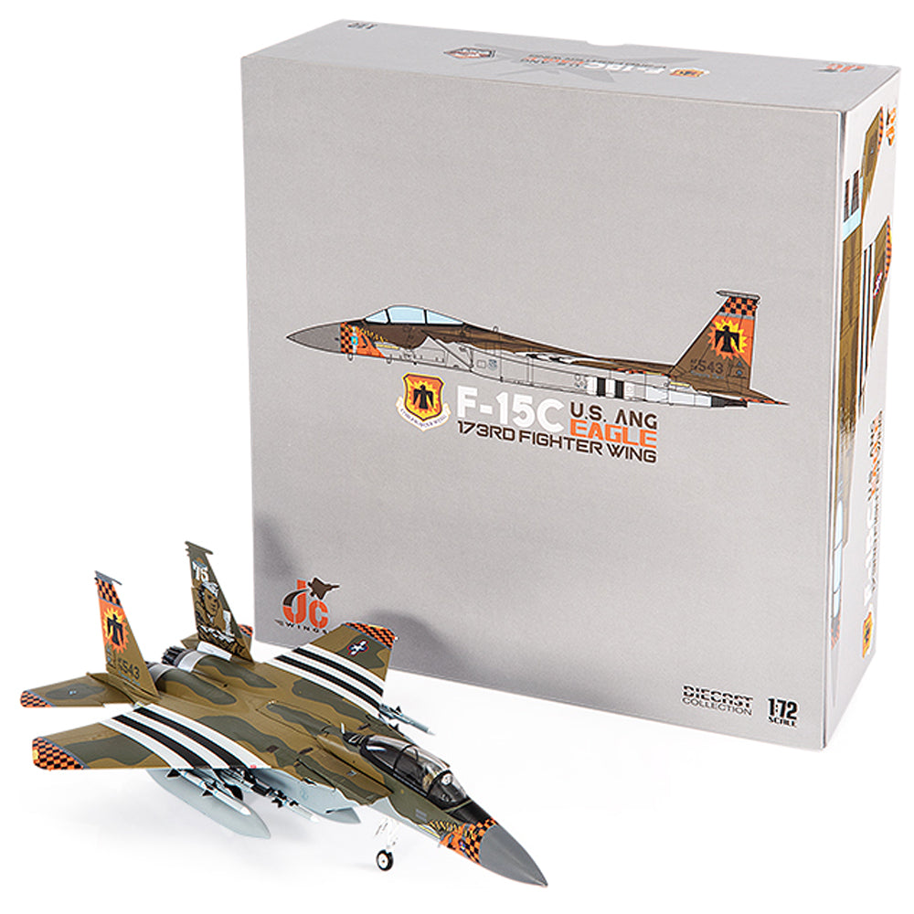 PRE-ORDER McDonnell Douglas F-15C Eagle U.S. ANG 173rd Fighter Wing Diecast 1:72 Scale Model - JC Wings JCW-72-F15-017