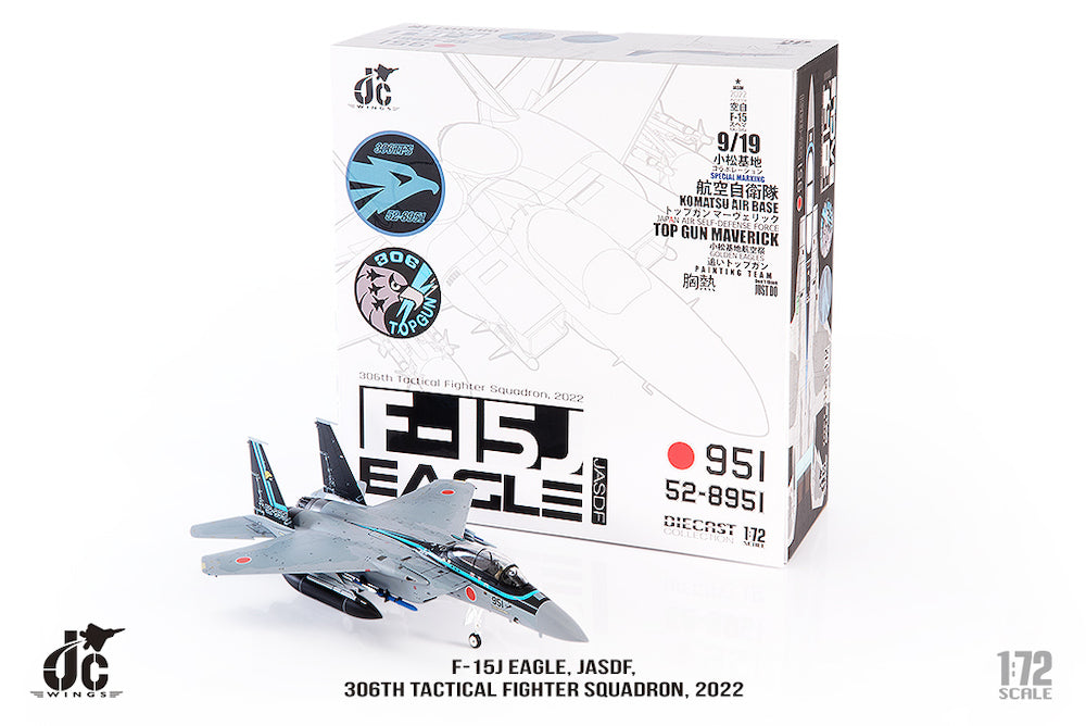 PRE-ORDER Mitsubishi F-15J Eagle JASDF - 306th Tactical Fighter Squadron Diecast 1:72 Scale Model - JC Wings JCW-72-F15-022