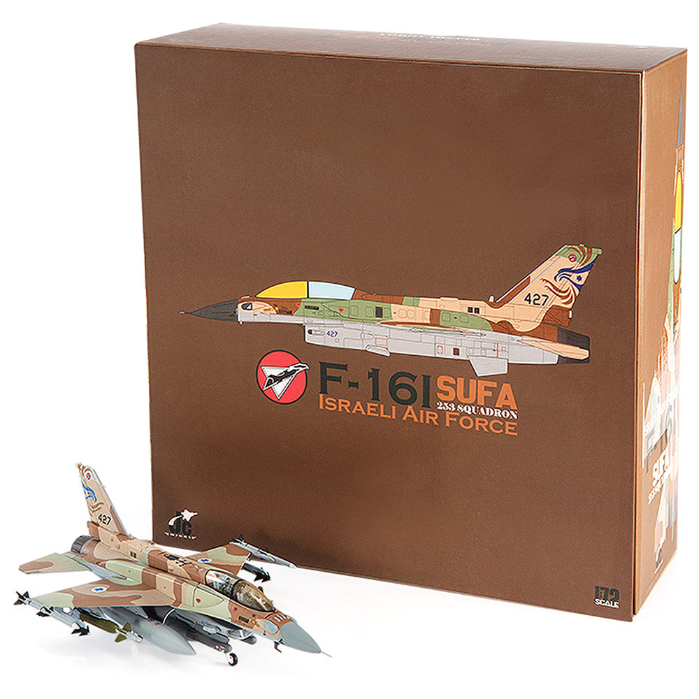 PRE-ORDER General Dynamics F-16I Sufa Israeli Air Force 253 Squadron - The Negev Squadron INIOHOS Diecast 1:72 Scale Model - JC Wings JCW-72-F16-012