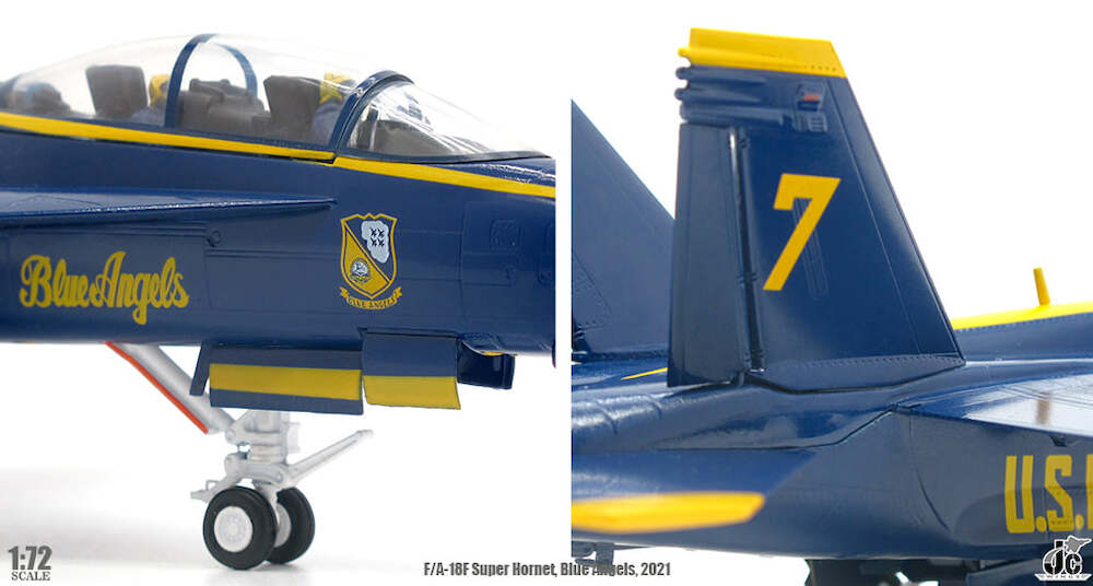 PRE-ORDER Boeing F/A-18F Super Hornet U.S. NAVY Blue Angels Diecast 1:72 Scale Model - JC Wings JCW-72-F18-010