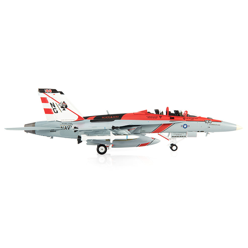 PRE-ORDER Boeing F/A-18F Super Hornet U.S. NAVY VFA-41 Black Aces 70th Anniversary Diecast 1:72 Scale Model - JC Wings JCW-72-F18-015