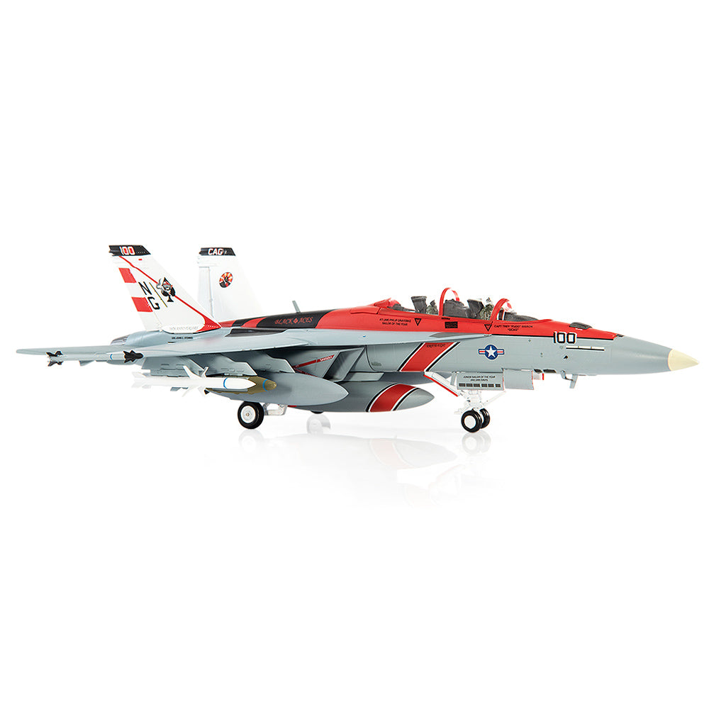 PRE-ORDER Boeing F/A-18F Super Hornet U.S. NAVY VFA-41 Black Aces 70th Anniversary Diecast 1:72 Scale Model - JC Wings JCW-72-F18-015