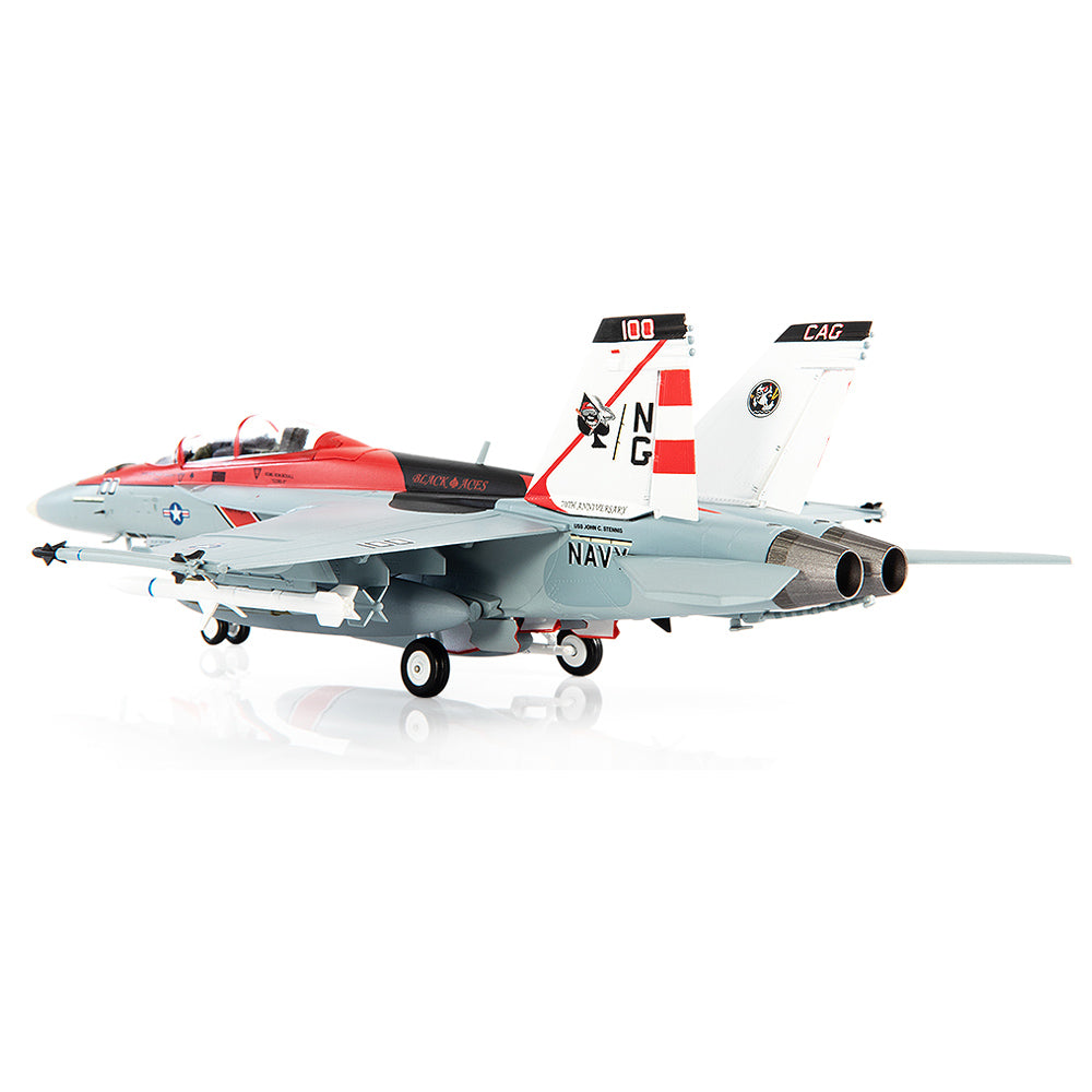 PRE-ORDER Boeing F/A-18F Super Hornet U.S. NAVY VFA-41 Black Aces 70th Anniversary Diecast 1:72 Scale Model - JC Wings JCW-72-F18-015