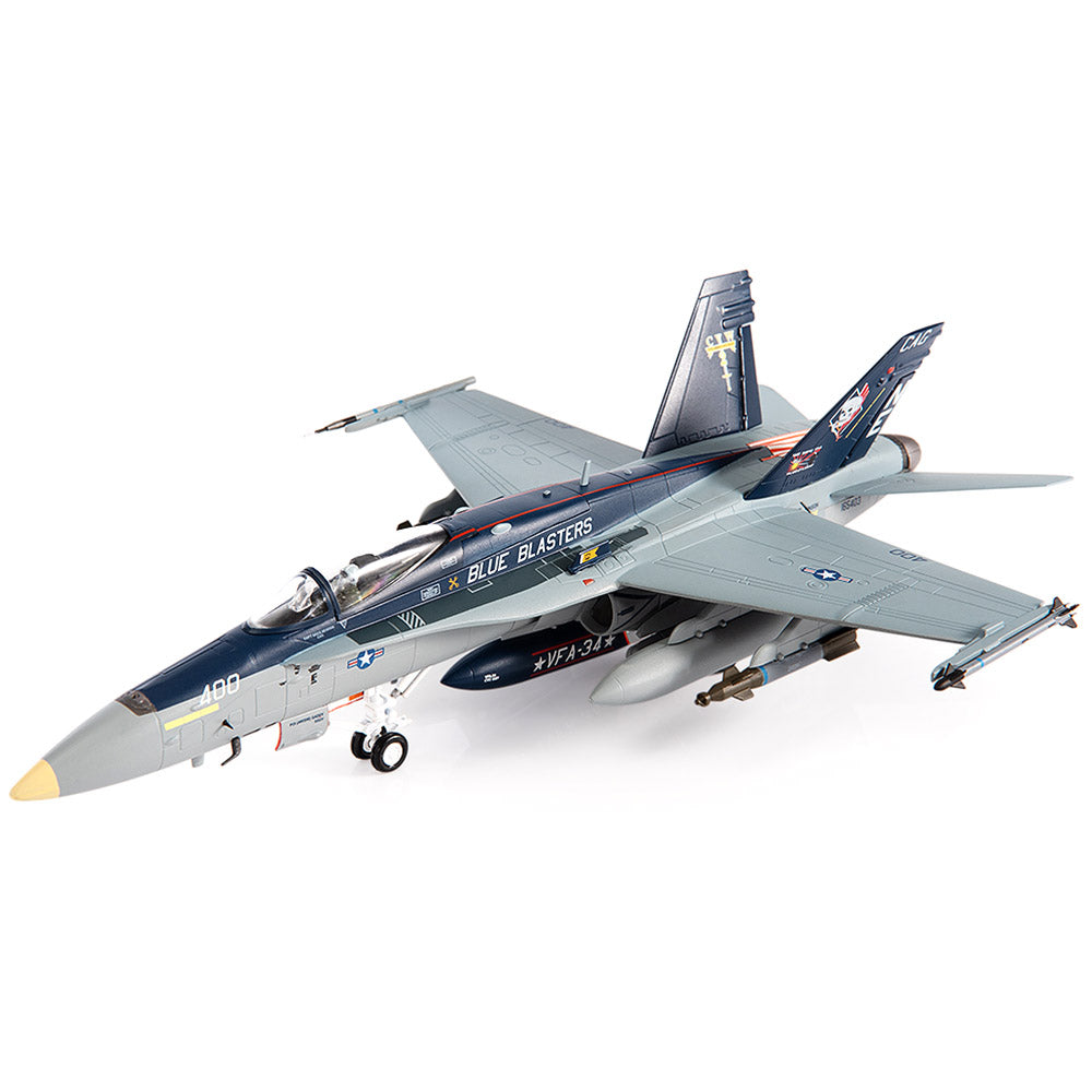 PRE-ORDER McDonnell Douglas F/A-18C Hornet U.S. NAVY VFA-34 Blue Blasters The Last Cruise Diecast 1:72 Scale Model - JC Wings JCW-72-F18-018