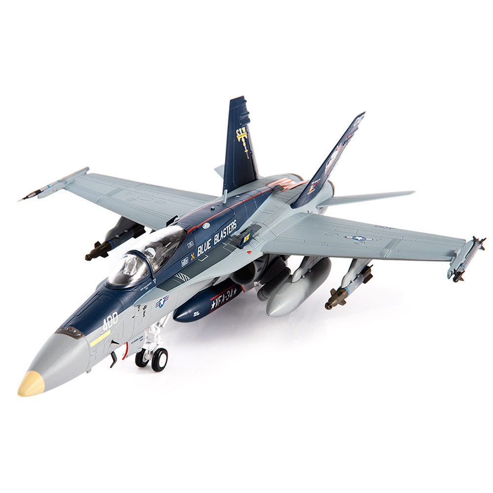 PRE-ORDER McDonnell Douglas F/A-18C Hornet U.S. NAVY VFA-34 Blue Blasters The Last Cruise Diecast 1:72 Scale Model - JC Wings JCW-72-F18-018