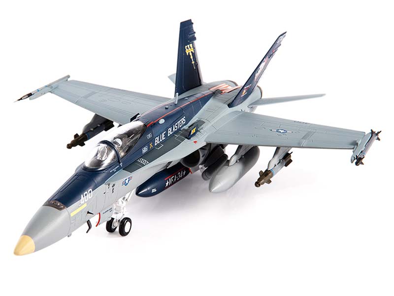 PRE-ORDER McDonnell Douglas F/A-18C Hornet U.S. NAVY VFA-34 Blue Blasters The Last Cruise Diecast 1:72 Scale Model - JC Wings JCW-72-F18-018