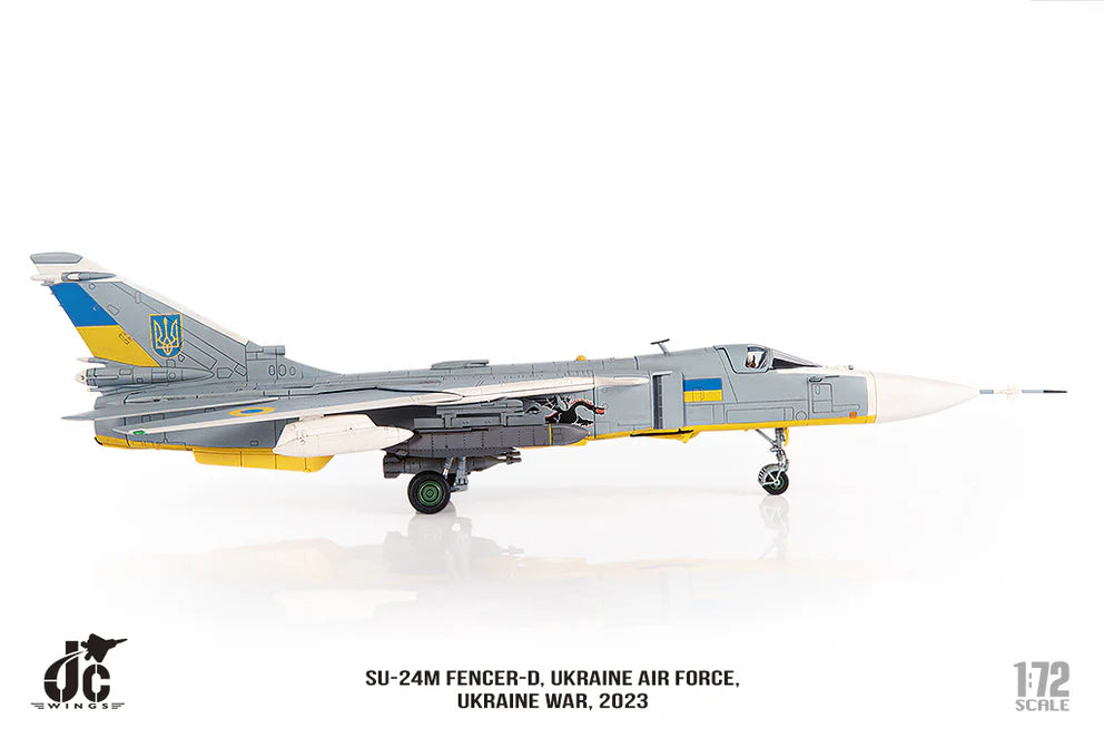 Sukhoi SU-24M Fencer-D Ukraine Air Forces Ukraine War 2023 Diecast 1:72 Scale Model - JC Wings JCW-72-SU24-001