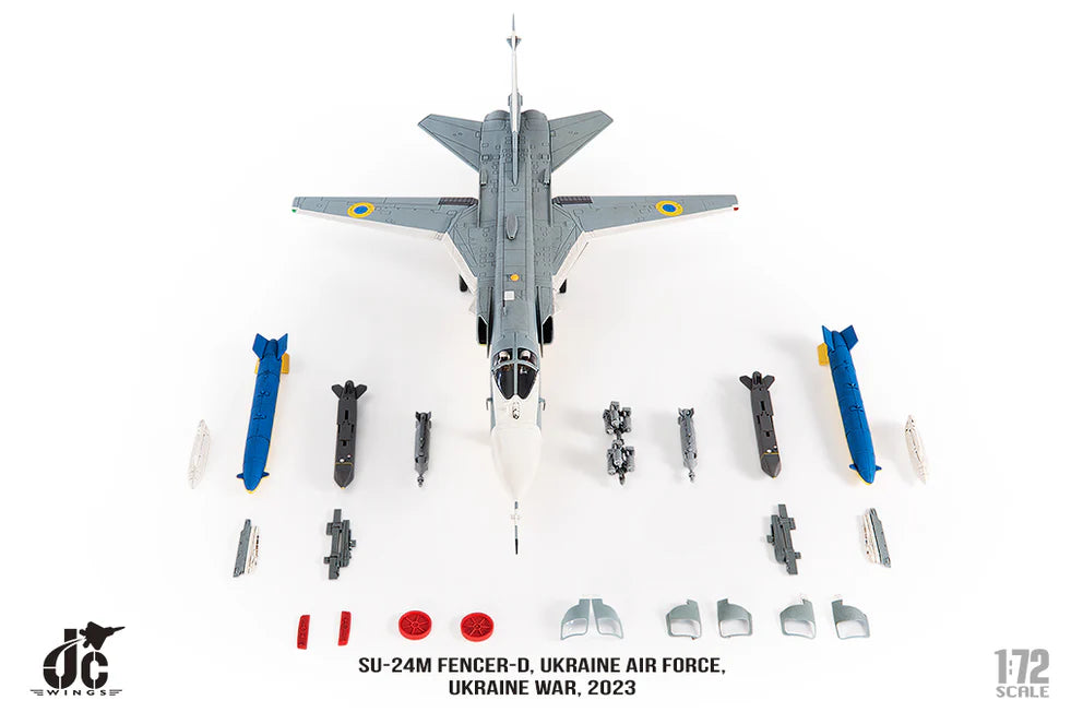 Sukhoi SU-24M Fencer-D Ukraine Air Forces Ukraine War 2023 Diecast 1:72 Scale Model - JC Wings JCW-72-SU24-001