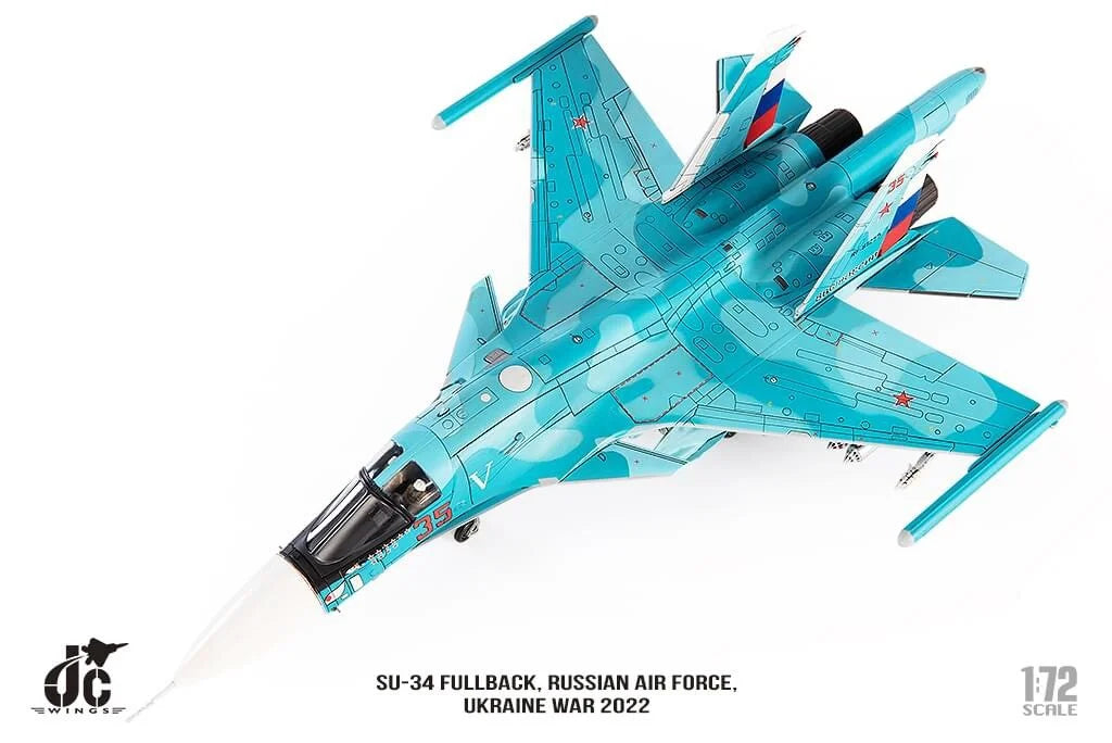 Sukhoi SU-34 Fullback Russian Air Force Ukraine War 2022 Diecast 1:72 Scale Model - JC Wings JCW-72-SU34-008