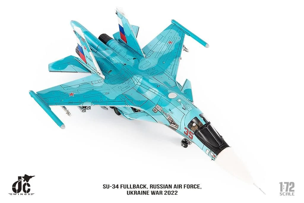 Sukhoi SU-34 Fullback Russian Air Force Ukraine War 2022 Diecast 1:72 Scale Model - JC Wings JCW-72-SU34-008