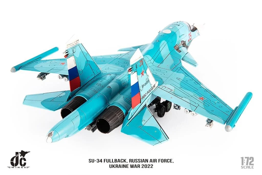 Sukhoi SU-34 Fullback Russian Air Force Ukraine War 2022 Diecast 1:72 Scale Model - JC Wings JCW-72-SU34-008