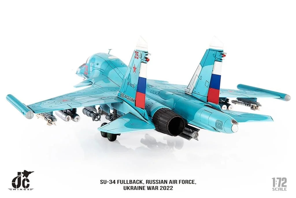 Sukhoi SU-34 Fullback Russian Air Force Ukraine War 2022 Diecast 1:72 Scale Model - JC Wings JCW-72-SU34-008