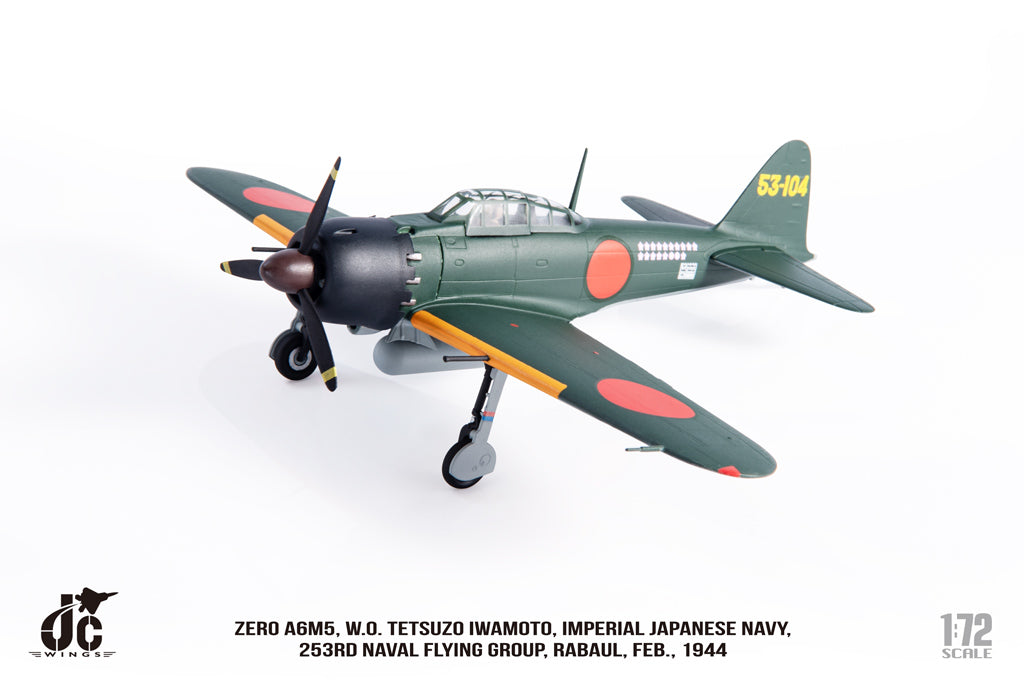 Mitsubishi Zero A6M5 W.O. Tetsuzo Iwamoto Imperial Japanese Navy 253rd Naval Flying Group 1944 Diecast 1:72 Scale Model - JC Wings JCW-72-ZERO-001