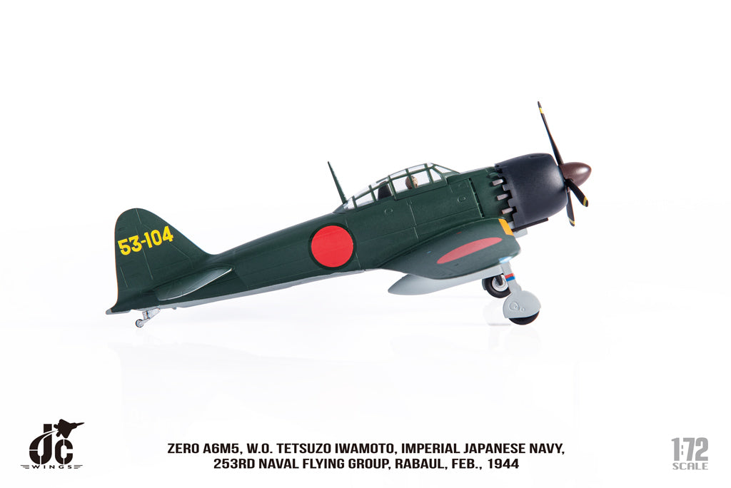 Mitsubishi Zero A6M5 W.O. Tetsuzo Iwamoto Imperial Japanese Navy 253rd Naval Flying Group 1944 Diecast 1:72 Scale Model - JC Wings JCW-72-ZERO-001