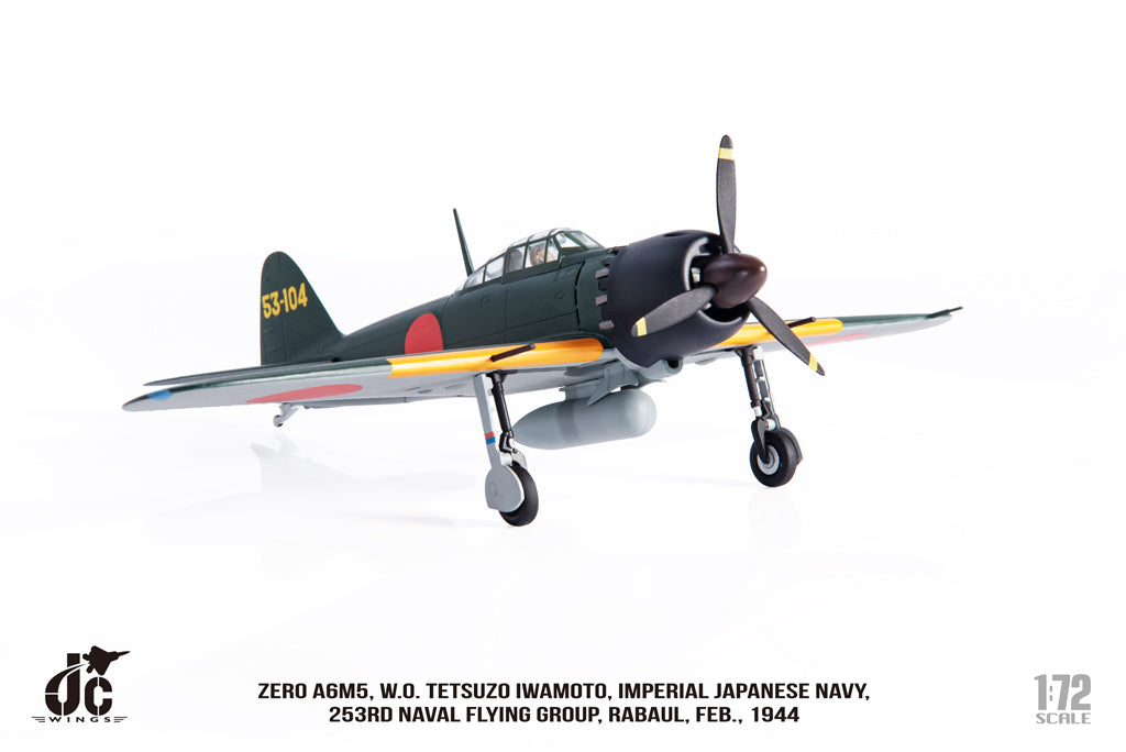 Mitsubishi Zero A6M5 W.O. Tetsuzo Iwamoto Imperial Japanese Navy 253rd Naval Flying Group 1944 Diecast 1:72 Scale Model - JC Wings JCW-72-ZERO-001